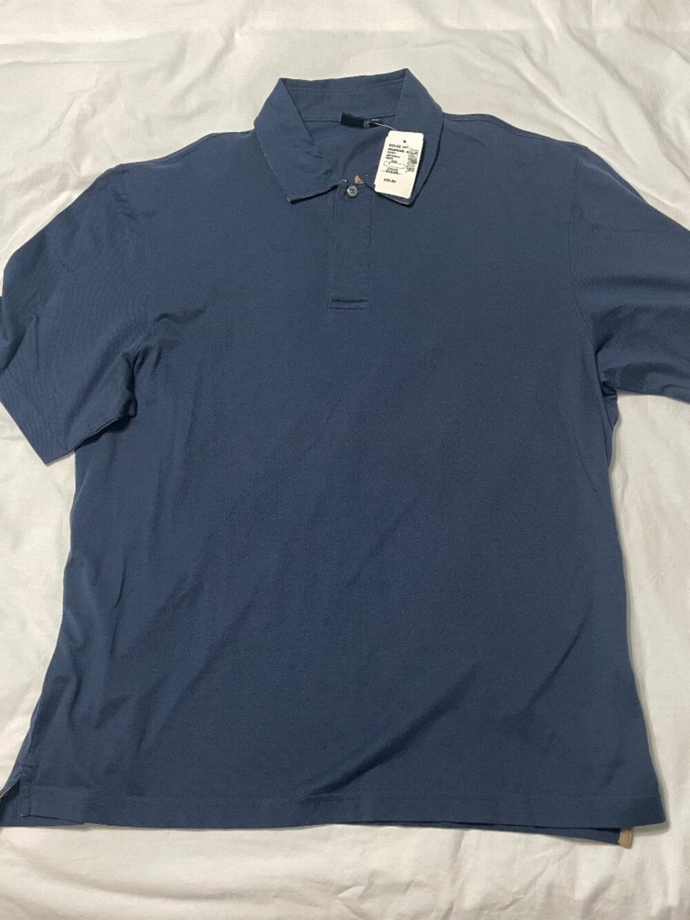 NWT Saks Fifth Avenue Men's Large Coastal Navy Blue Short Sleeve Polo Shirt